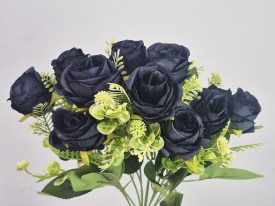 Ramo flores artificiales rosas negras 